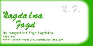 magdolna fogd business card